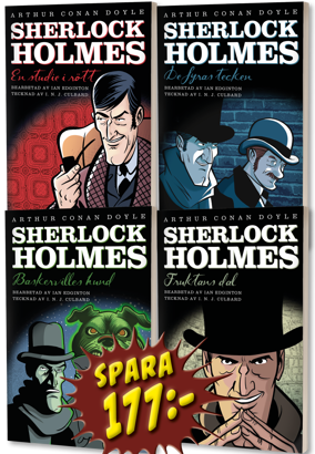 Paket med alla fyra Sherlock Holmes-böckerna	